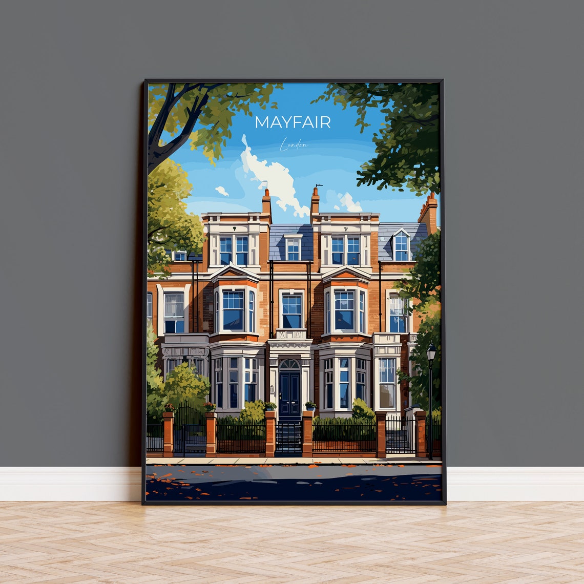 Mayfair London Travel Poster Art Print