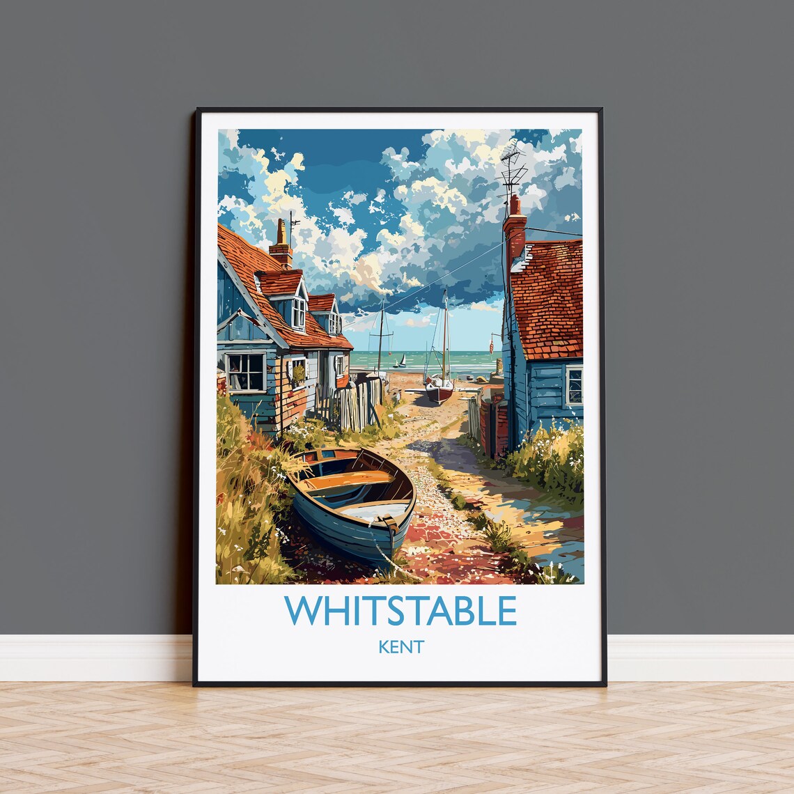 Whitstable Travel Poster, Kent Coast Art Print
