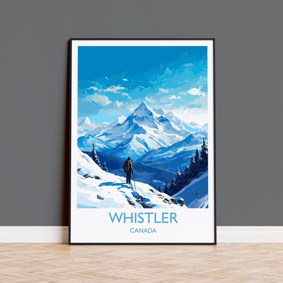 Whistler Wall Art Travel Poster Travel Print Of Whistler Ski Poster Whistler Art Gift Canada Ski Art Travel Gift