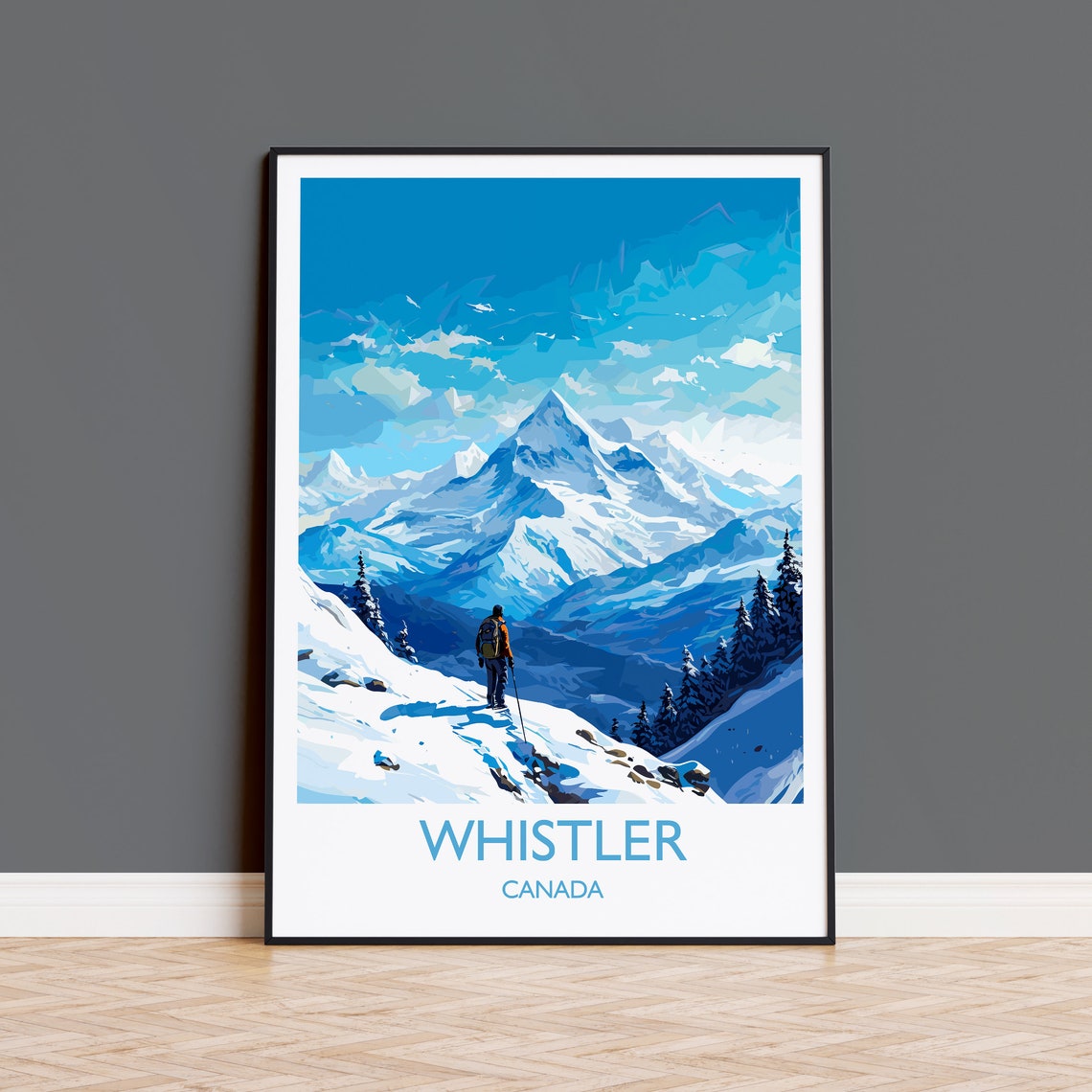 Whistler Wall Art Travel Poster Travel Print Of Whistler Ski Poster Whistler Art Gift Canada Ski Art Travel Gift