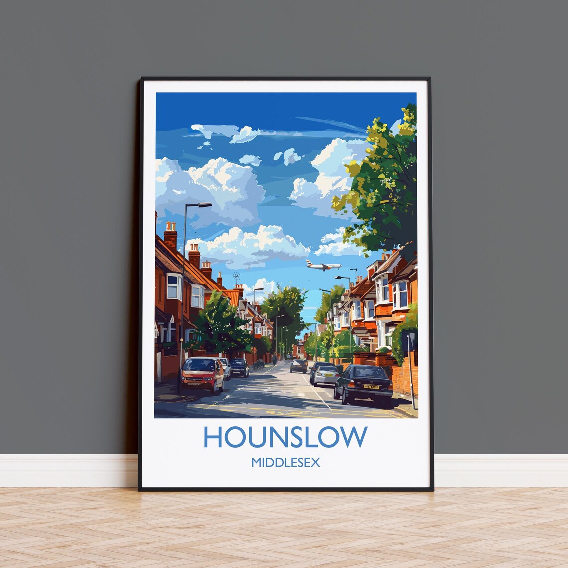 Hounslow Middlesex London Victorian Street Travel Poster England Art