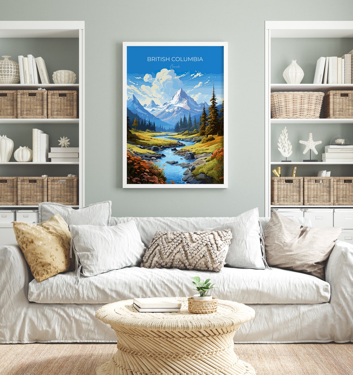 British Columbia Canada Wildflower River Banks Pine Forest Poster - Image 4