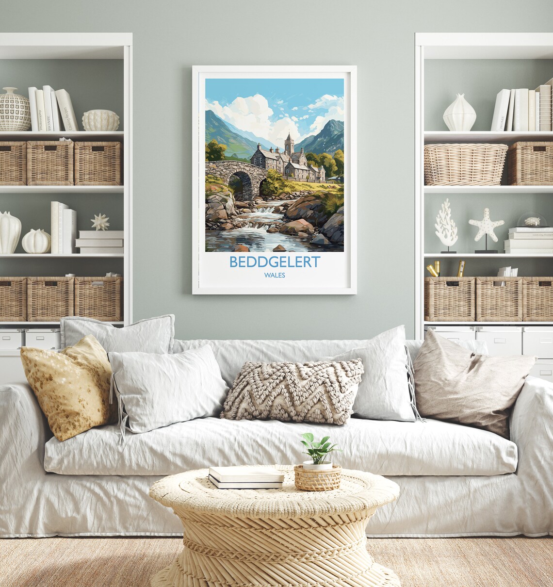 Beddgelert Wales Stone Bridge River Mountain Village Travel Poster - Image 4