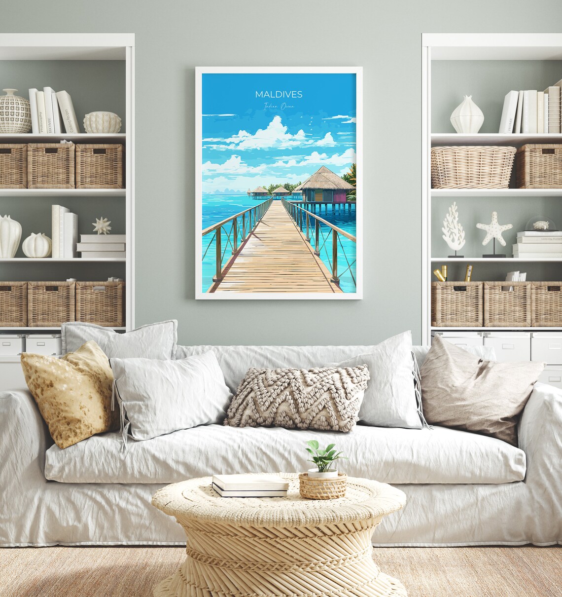 Maldives Travel Poster, Indian Ocean Place - Image 4