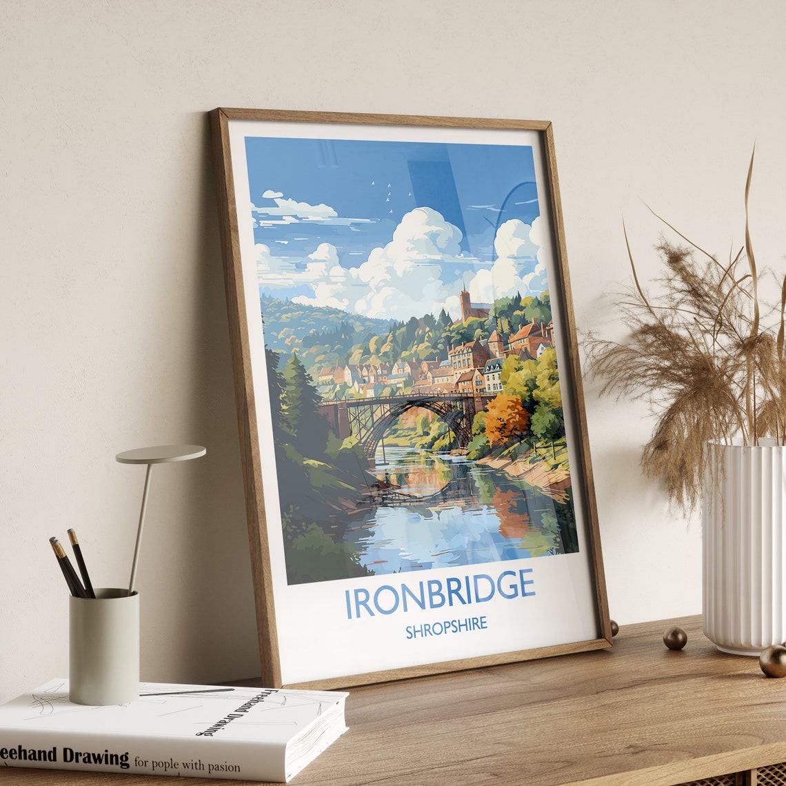 Ironbridge Shropshire Iron Bridge River Gorge Vintage Poster - Image 2