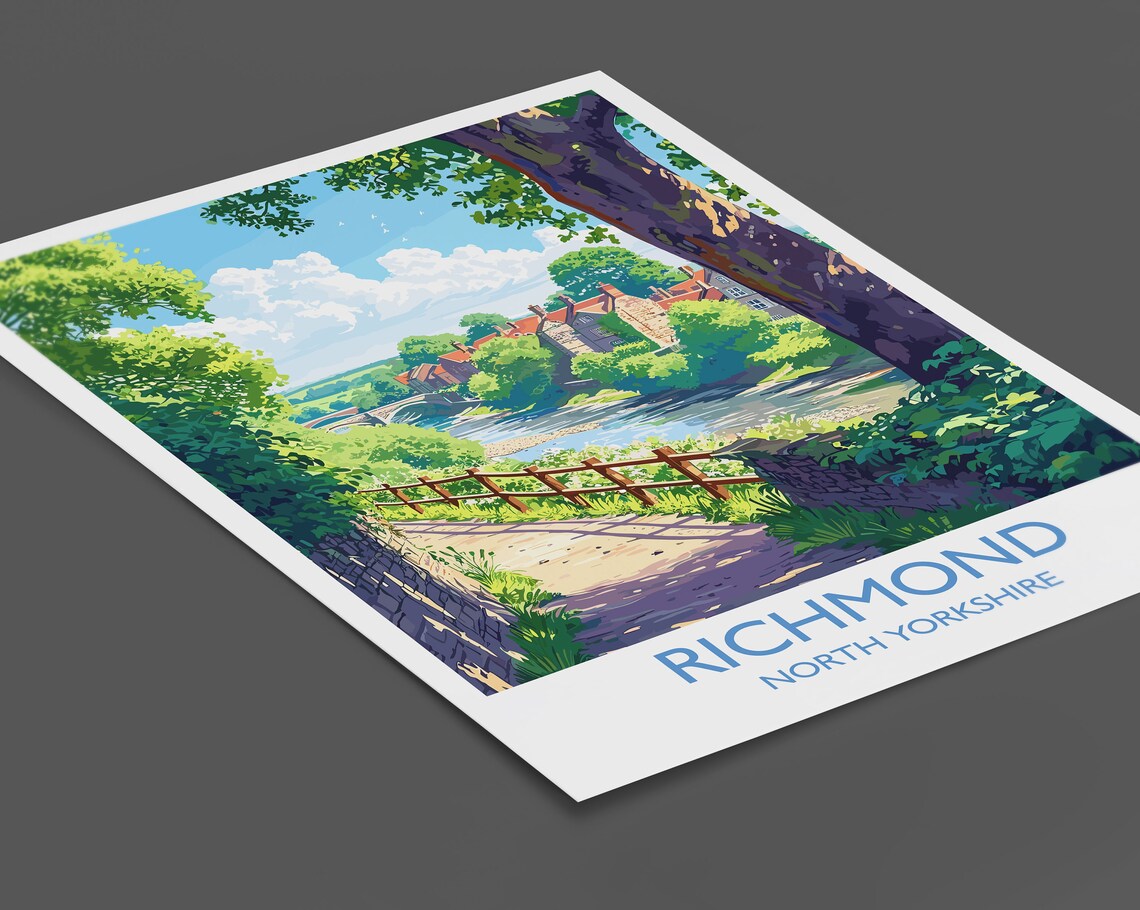 Richmond Travel Poster, North Yorkshire Art Print - Image 2