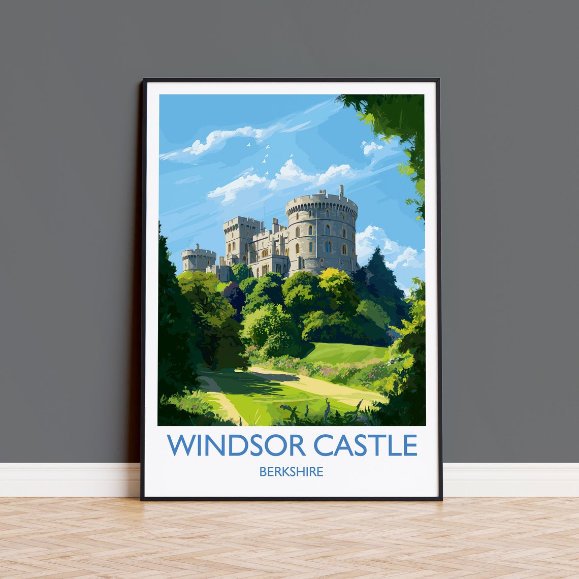 Windsor Castle Berkshire England Royal Fortress Palace Art Poster