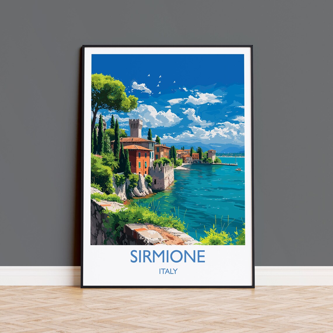 Sirmione Travel Poster, Lake Garda Italy Art Print