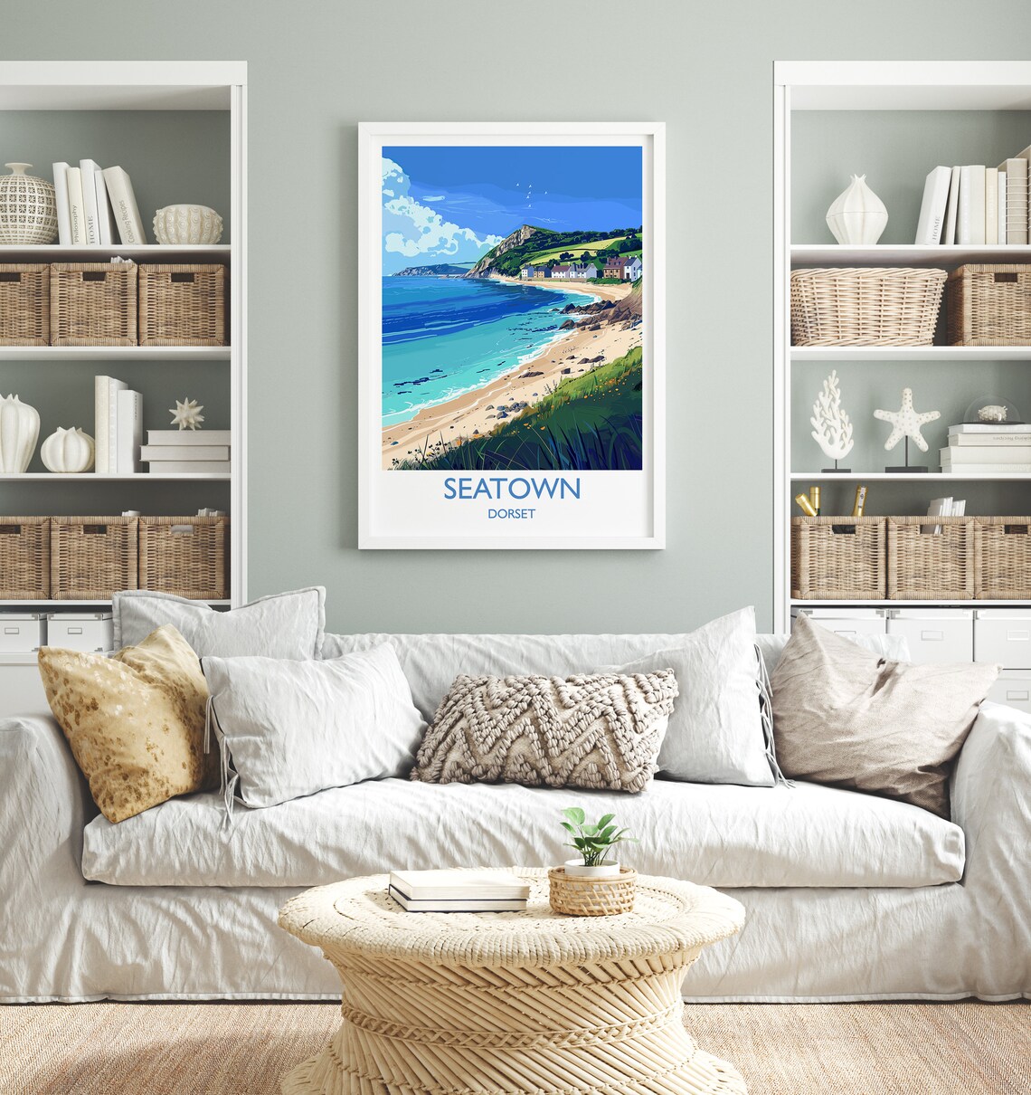 Seatown Travel Poster, Dorset Coast Wall Art - Image 2