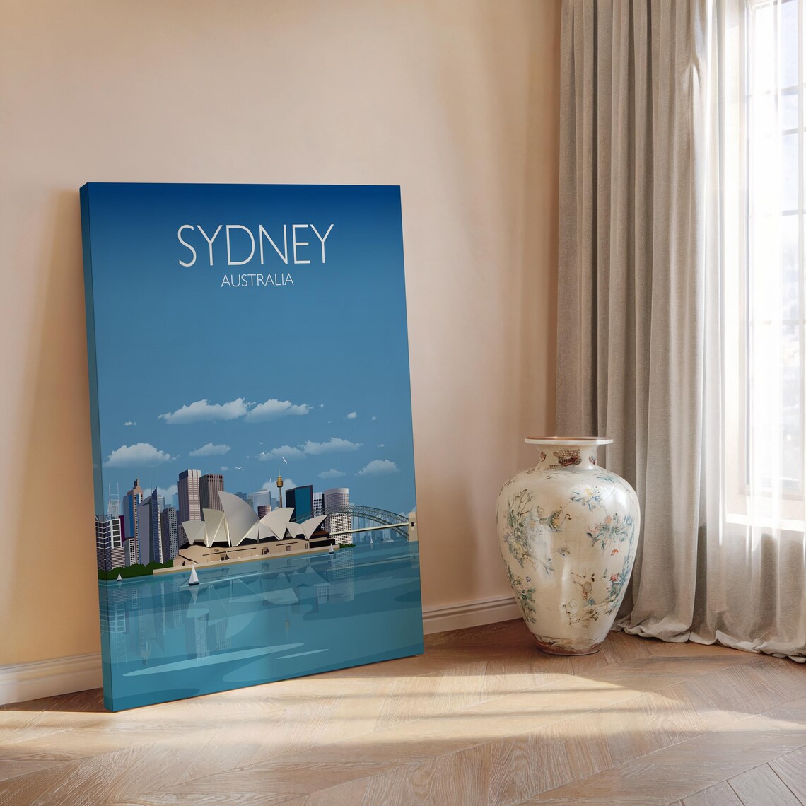 Sydney Travel Poster Travel Print Of Sydney Sydney Harbour Bridge Sydney Opera House Australia Travel Art Lovers Gift - Image 2