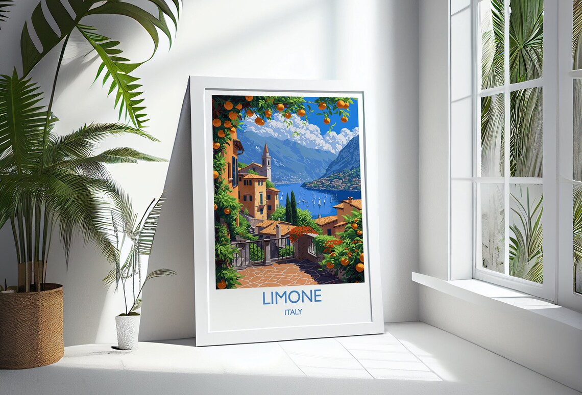 Limone Travel Poster, Lake Garda Italy Art Print - Image 3