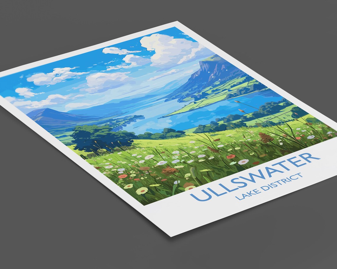 Ullswater Travel Poster, Cumbria England Art Print - Image 2