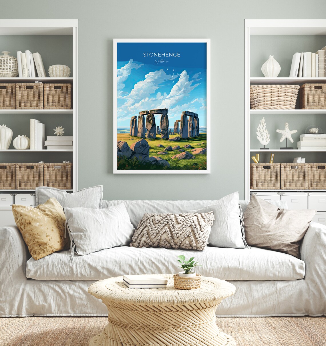 Stonehenge Wiltshire Ancient Stones Field Travel Poster Wall Decor - Image 4