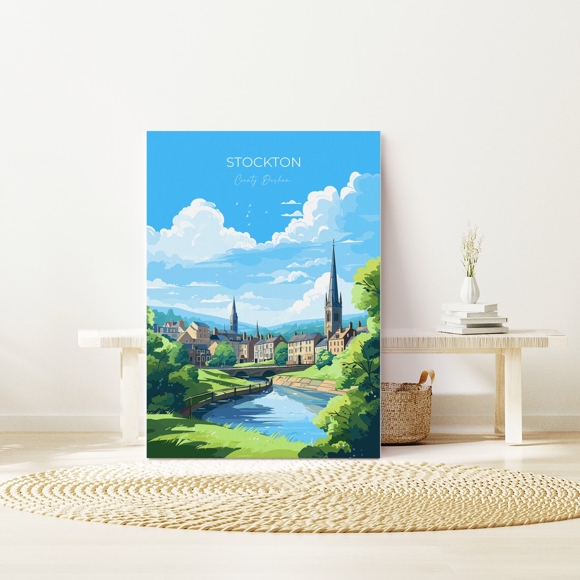 Stockton Print Travel Wall Art Travel Poster Of Stockton On Tees Stockton Art Print County Durham Wall Print Stockton Gift - Image 3