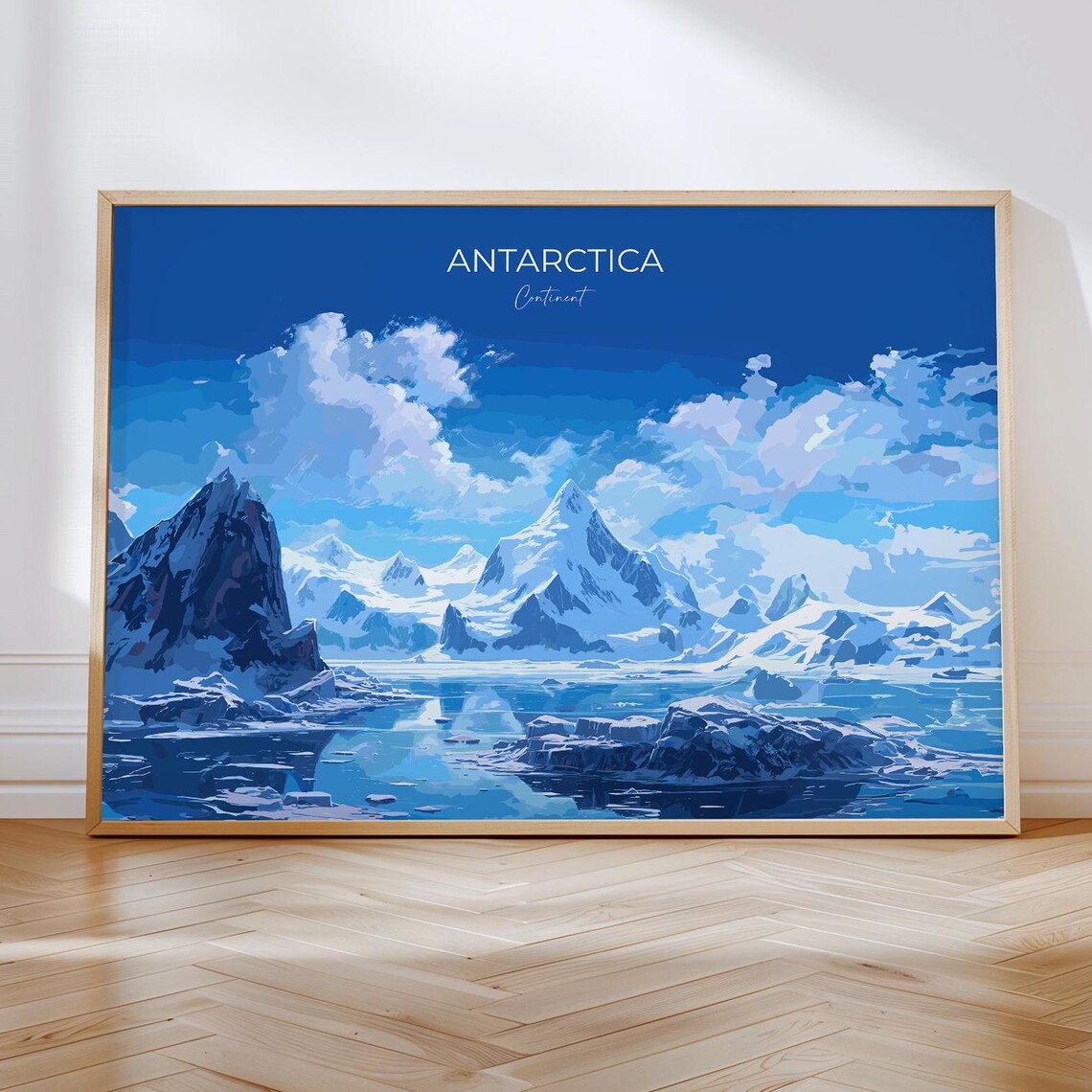 Antarctica Travel Poster, Landscape Wall Art Print