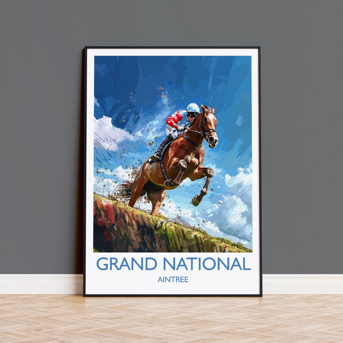 Grand National Travel Print Wall Art Travel Poster Of Aintree Merseyside England Grand National Horse Race Art Gift England Art Gift