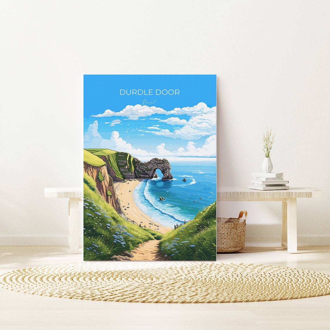 Durdle Door Dorset Iconic Limestone Arch Coastal View Poster - Image 2