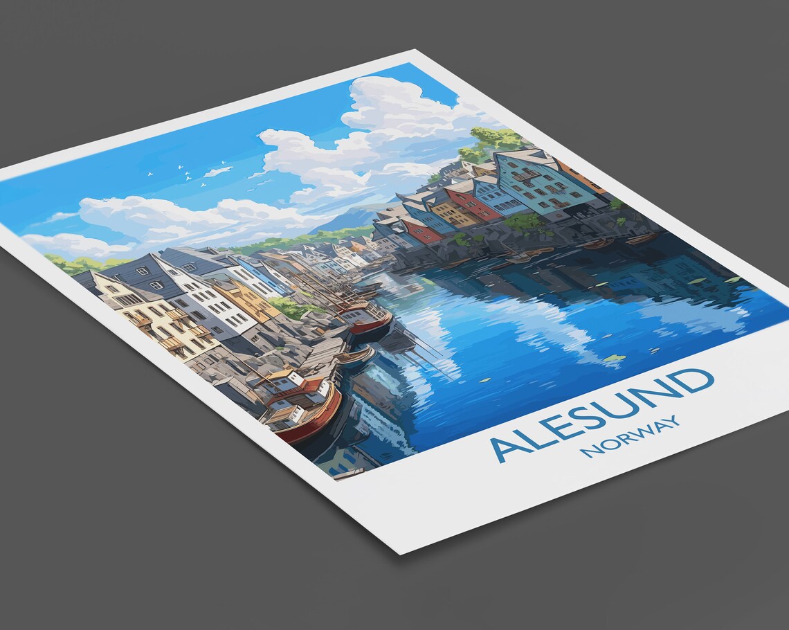 Alesund Norway Travel Poster, European Travel Print - Image 2