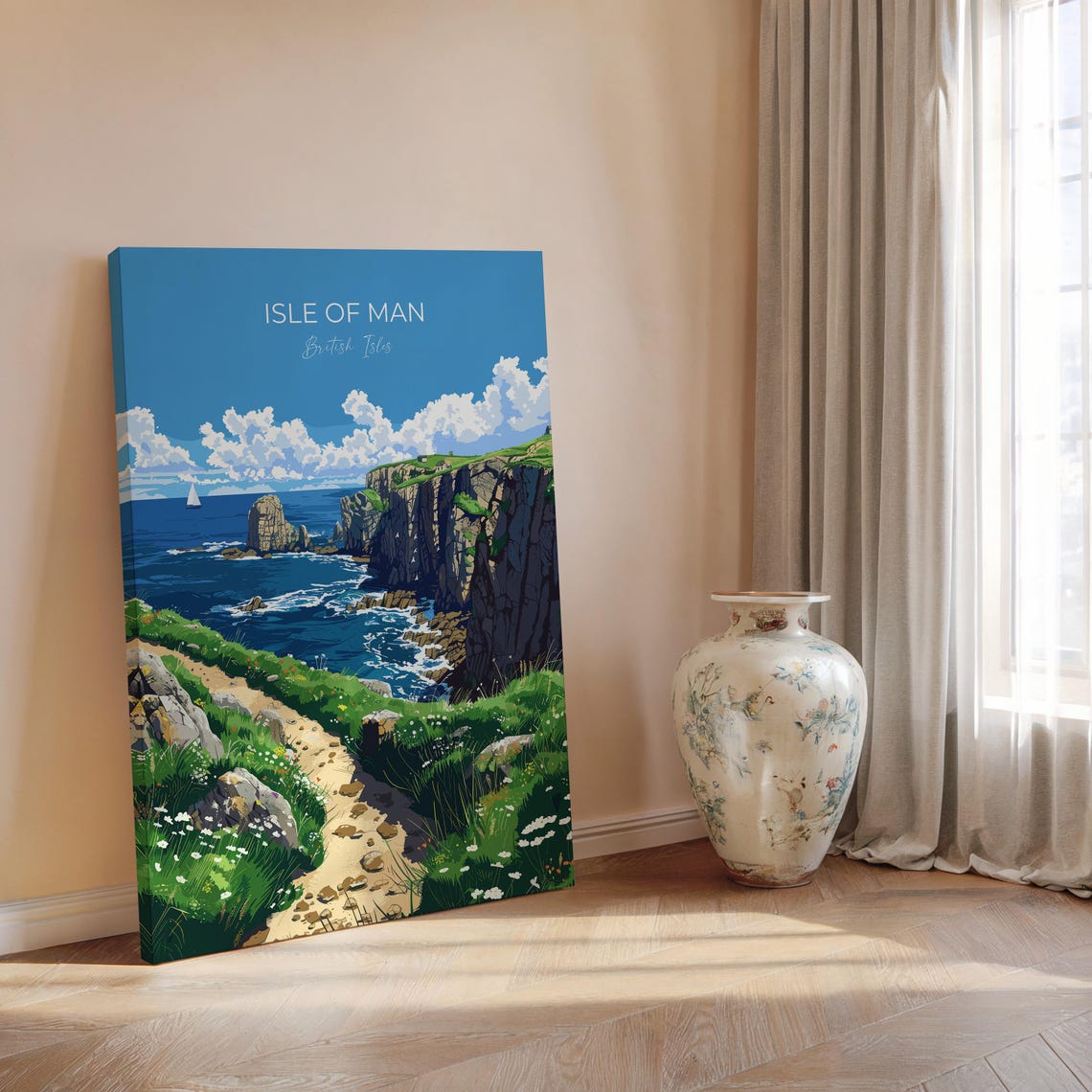 Isle Of Man Poster Travel Print Of Isle Of Man Isle Of Man Art Lovers Gift British Isles Coast Wall Art Print - Image 2