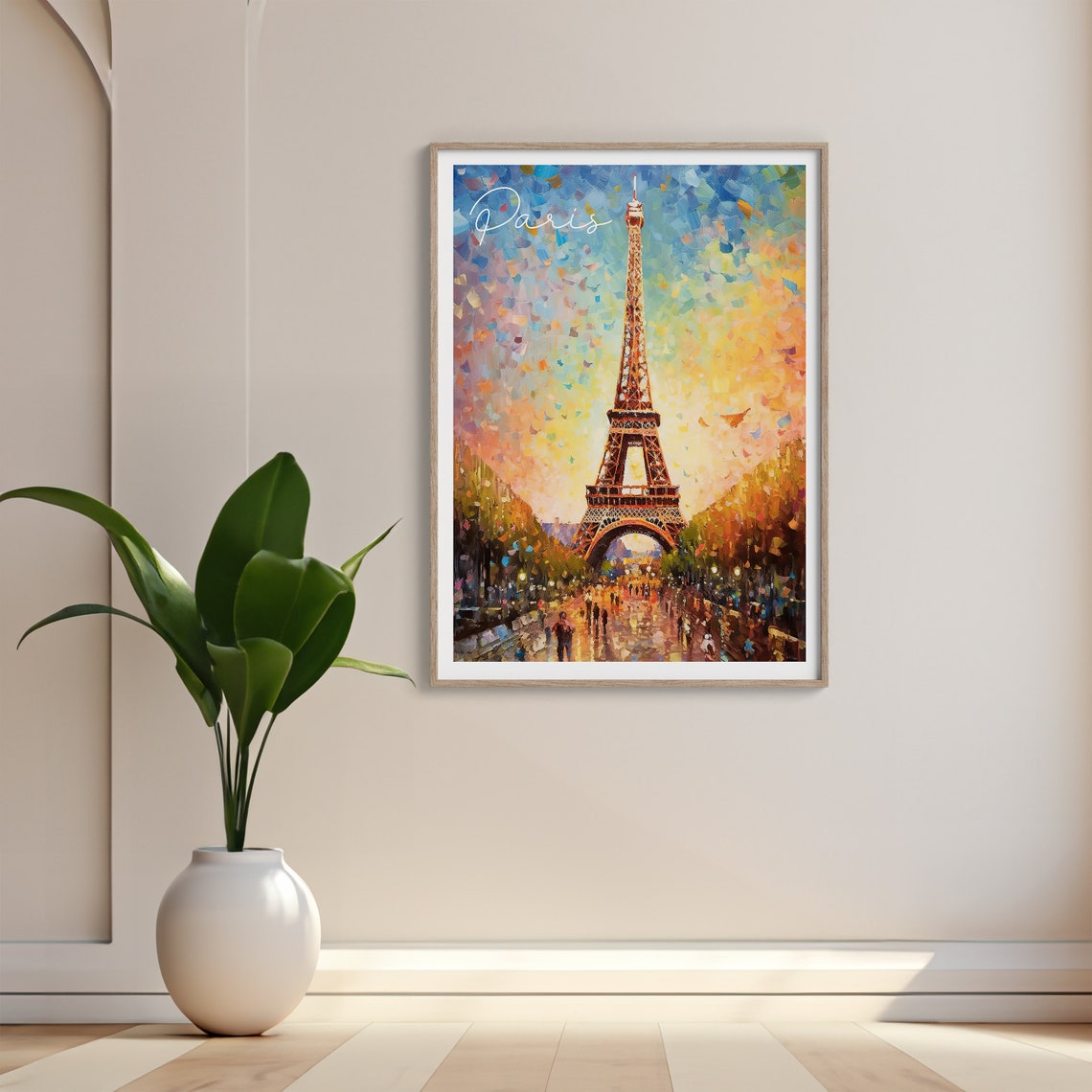 Eiffel Tower Golden Sunset Stroll Paris France Avenue Poster - Image 4