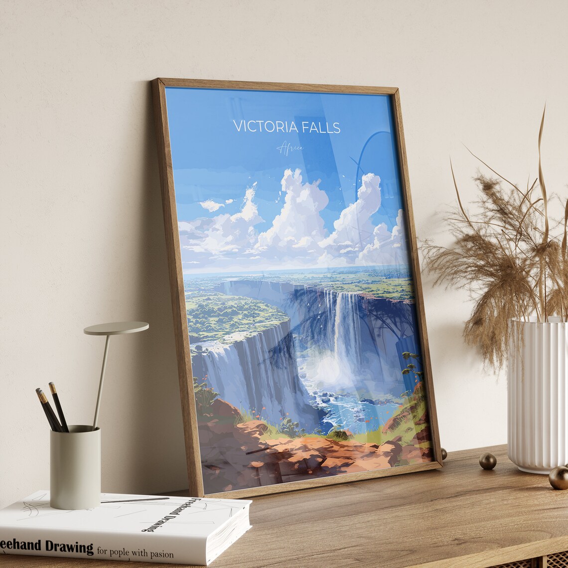 Victoria Falls Travel Poster, Zimbabwe Art Print - Image 2