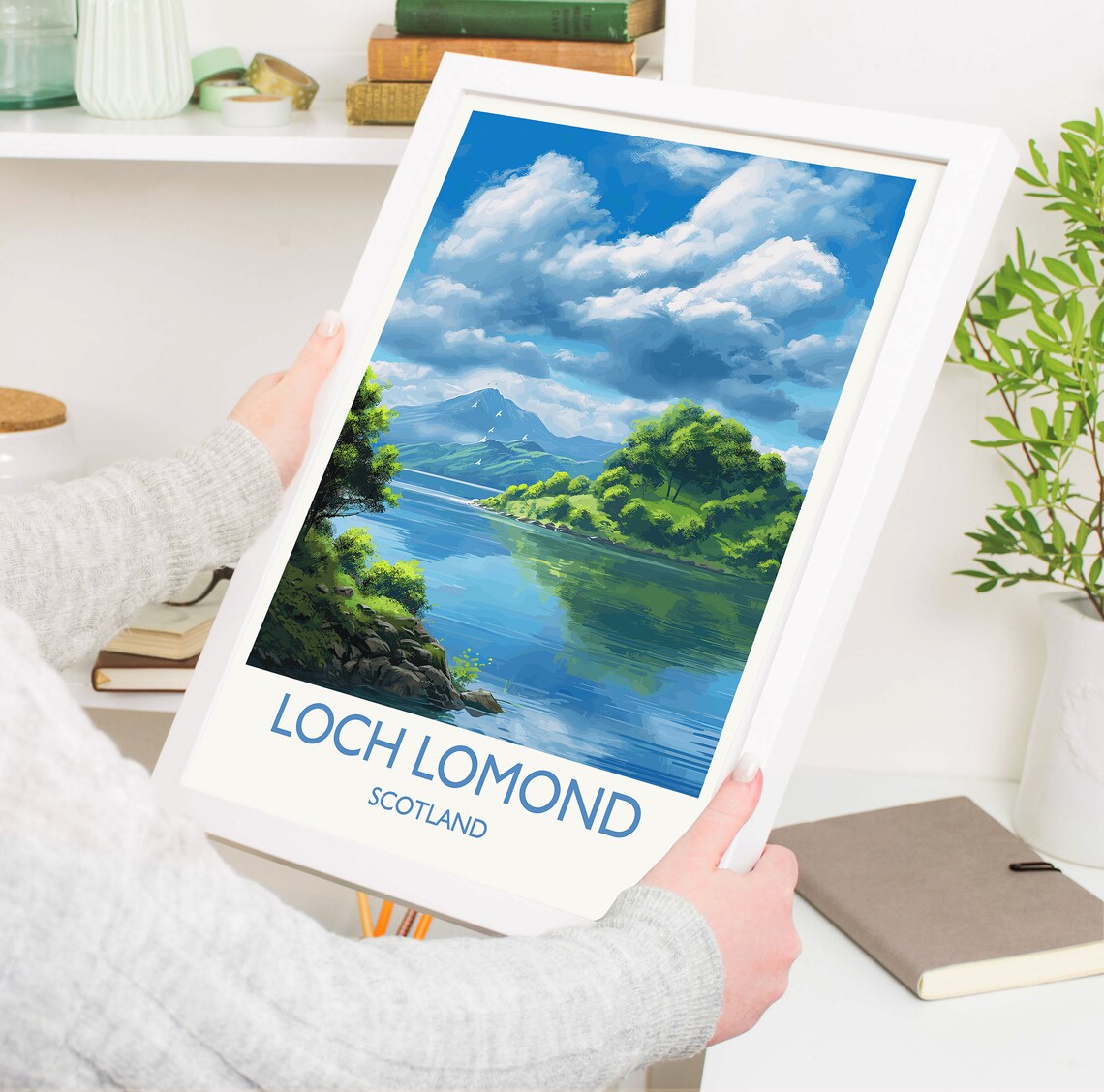 Loch Lomond Scotland Wooded Islands Misty Hills Water Art Poster - Image 5