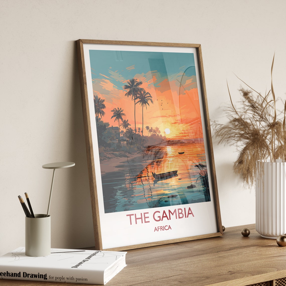The Gambia Travel Poster Wall Art Travel Poster Of The Gambia The Gambia Gift The Gambia Sunset Africa Africa Art Lovers Gift - Image 2