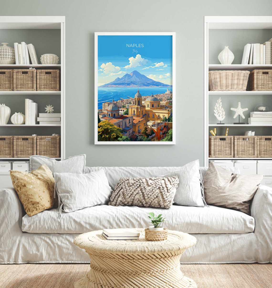 Naples Travel Print Travel Poster Of Naples Italy City Of Naples Italy Art Lovers Gift Naples Wall Art Print - Image 4