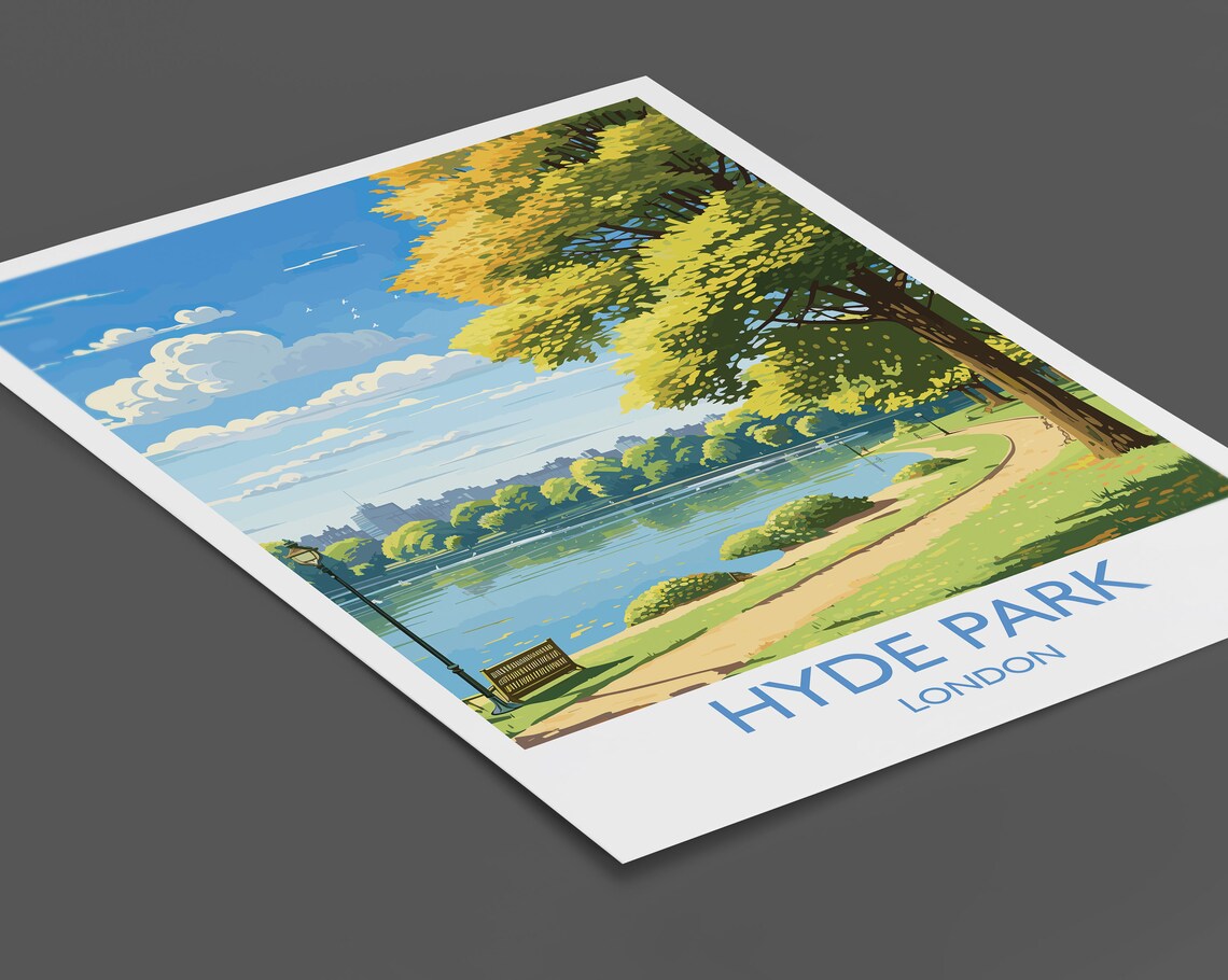 Hyde Park Travel Poster, London Travel Art Print - Image 2