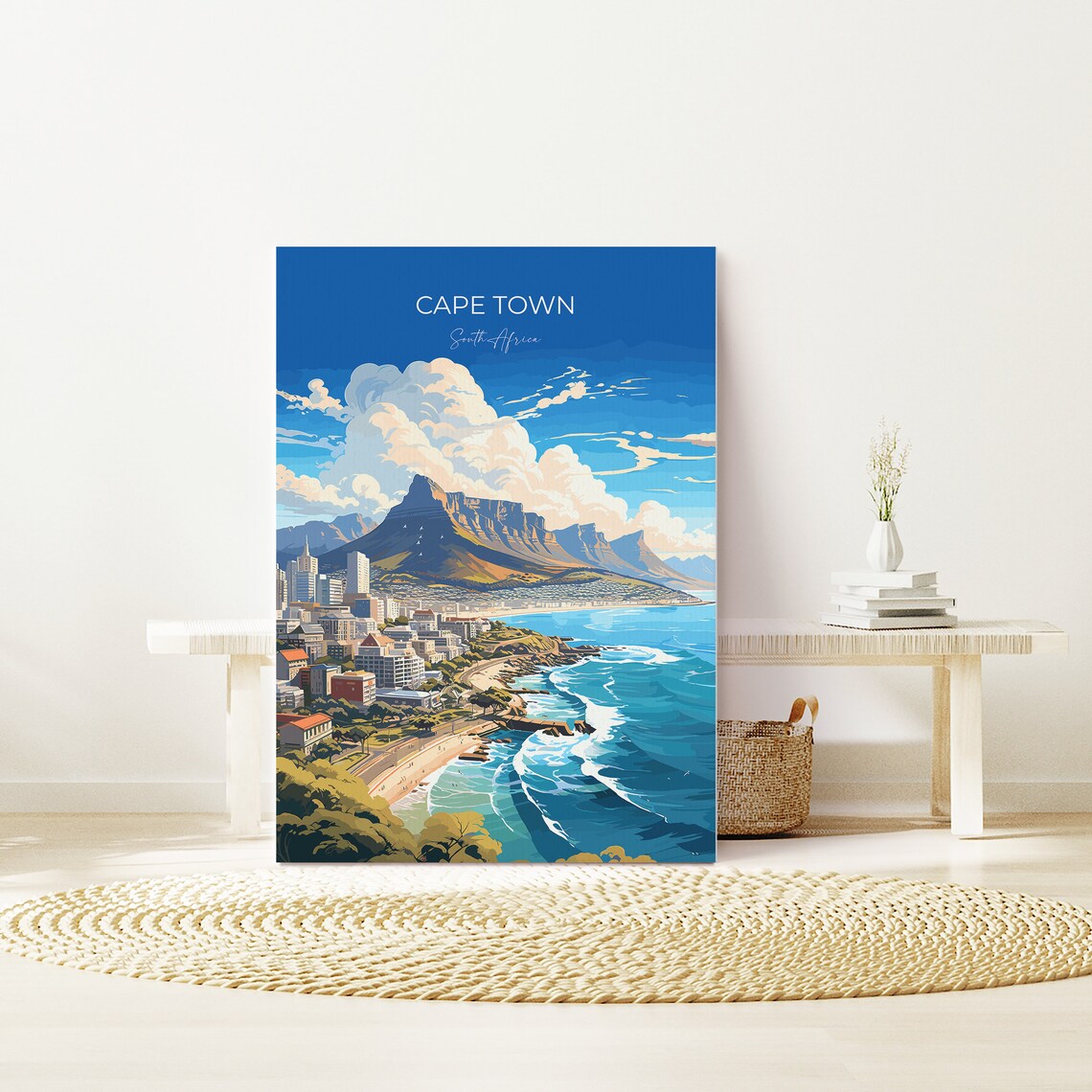 Cape Town Travel Poster Travel Print Of Cape Town Cape Town Art Lovers Gift South Africa Gift Wall Art Print - Image 2