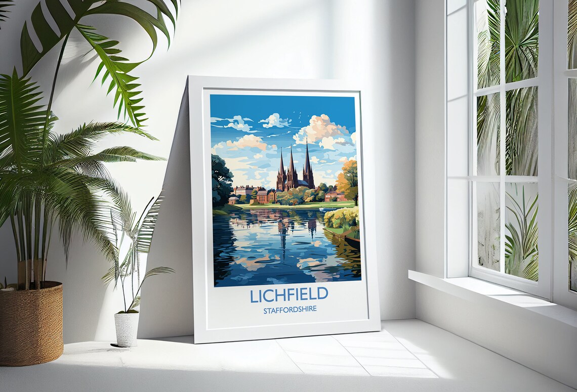 Lichfield England Staffordshire Travel Poster - Image 2