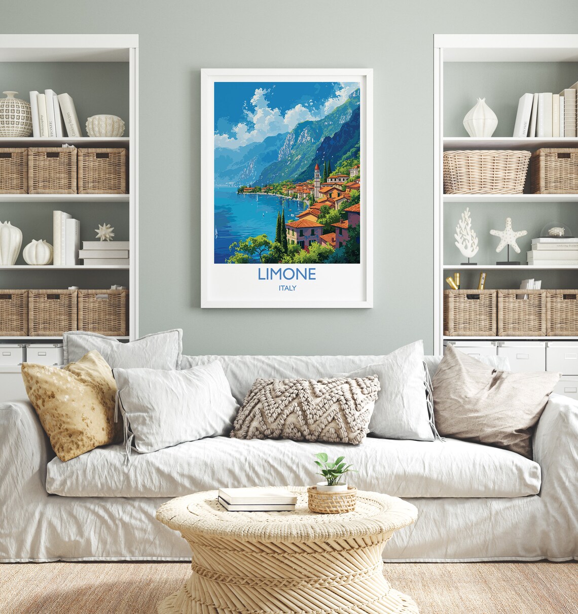 Limone Travel Print Wall Art Travel Poster Of Lake Garda Limone Art Lovers Gift Italy Italian Lakes Art Gift - Image 4