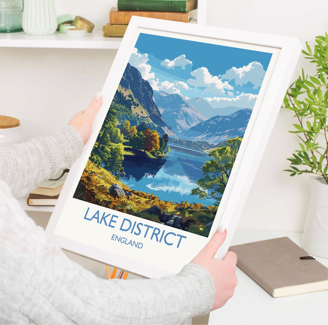 Lake District England Alpine Valley Autumn Trees Lakeside Poster - Image 6