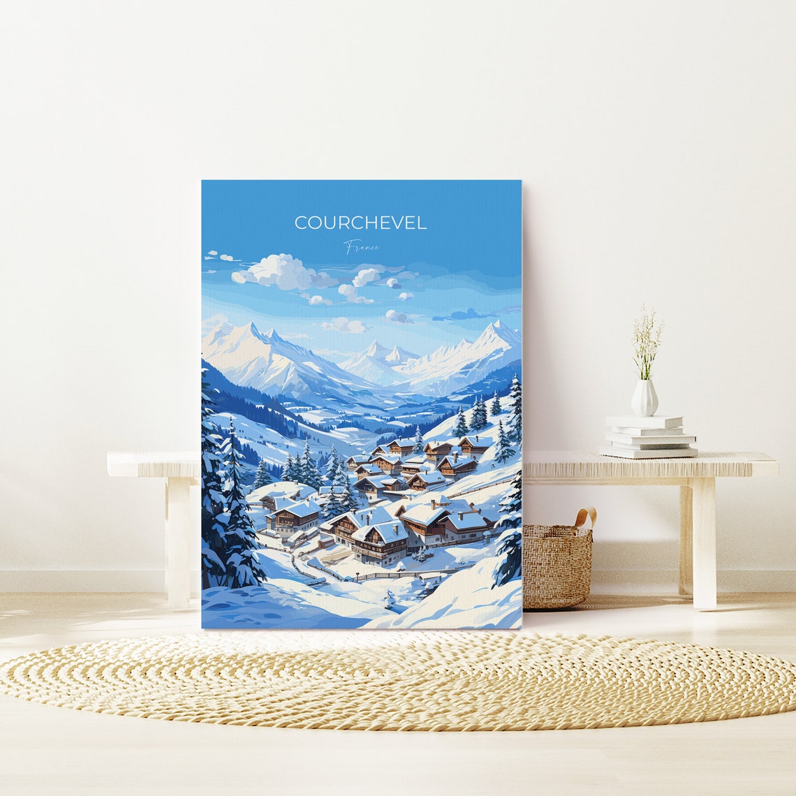 Courchevel Travel Print Wall Art Travel Poster Of Courchevel Ski Poster Courchevel Art Gift French Ski Art Lover Travel Gift - Image 3