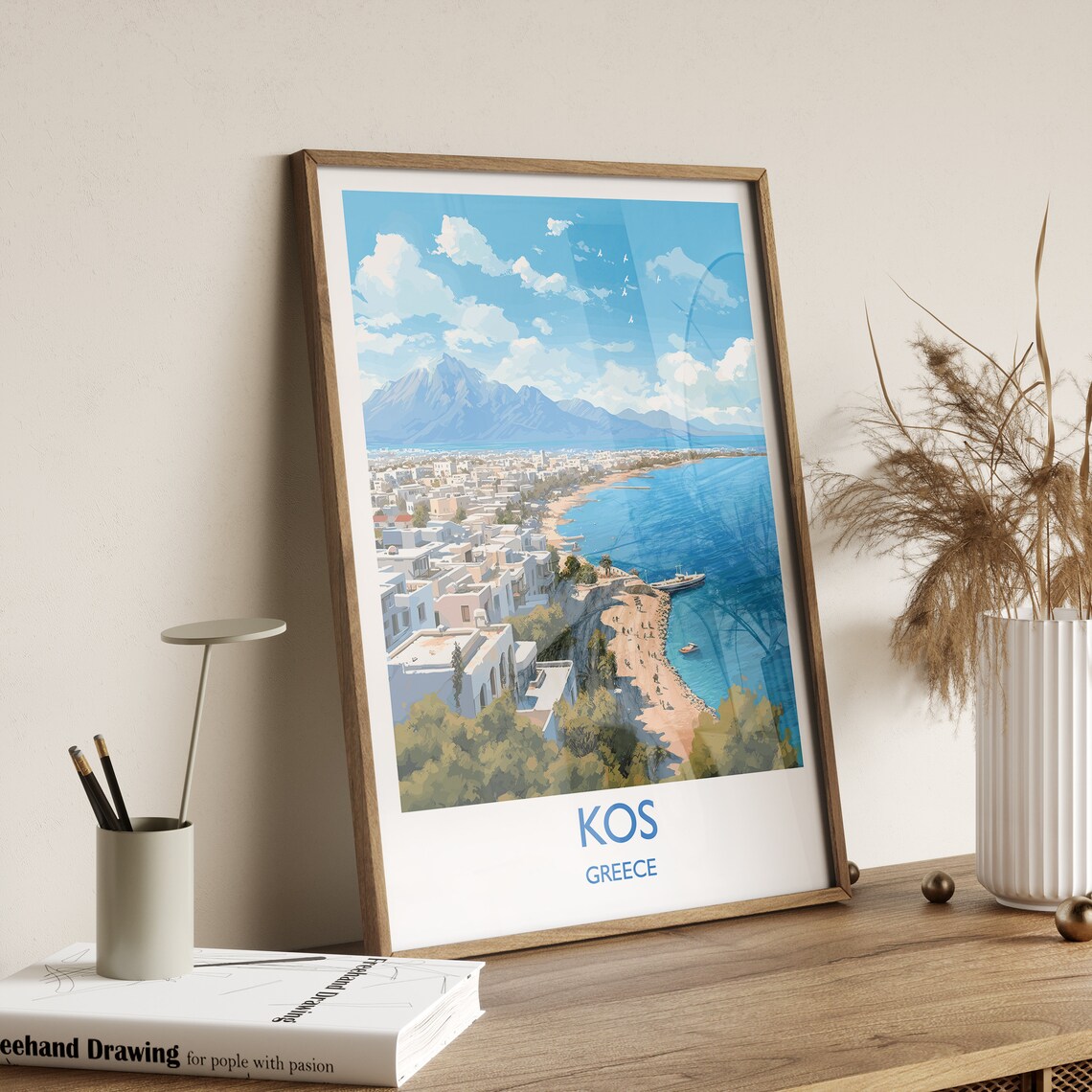 Kos Travel Poster, Greece Greek Islands Art - Image 3