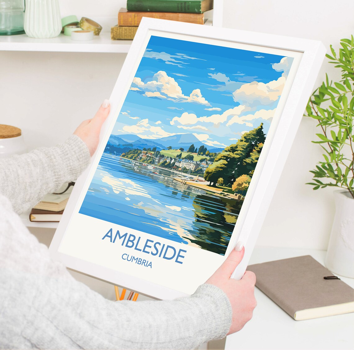 Ambleside Travel Poster, Lake District Art Print - Image 5