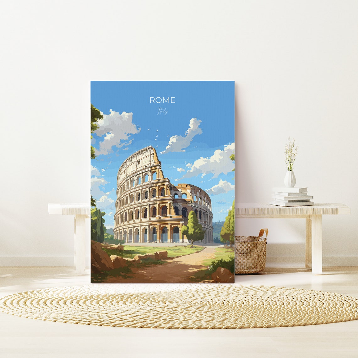 Rome Travel Poster Travel Print Of Rome Italy Poster Rome Art Lovers Gift Colosseum Rome Art Italy Travel Art - Image 3