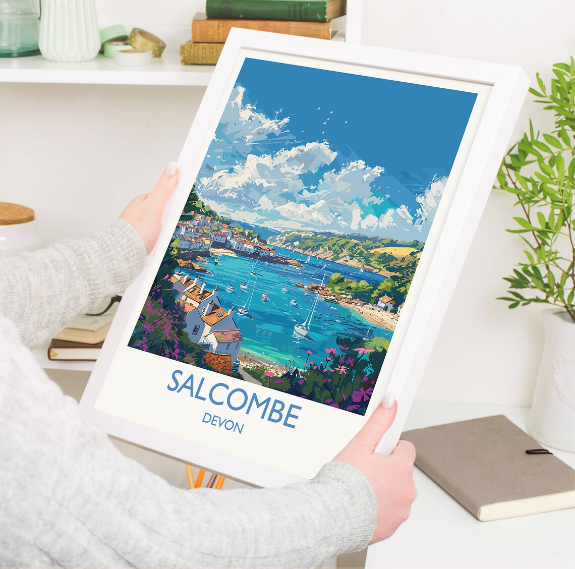 Salcombe Travel Poster, Devon England Art Print - Image 5