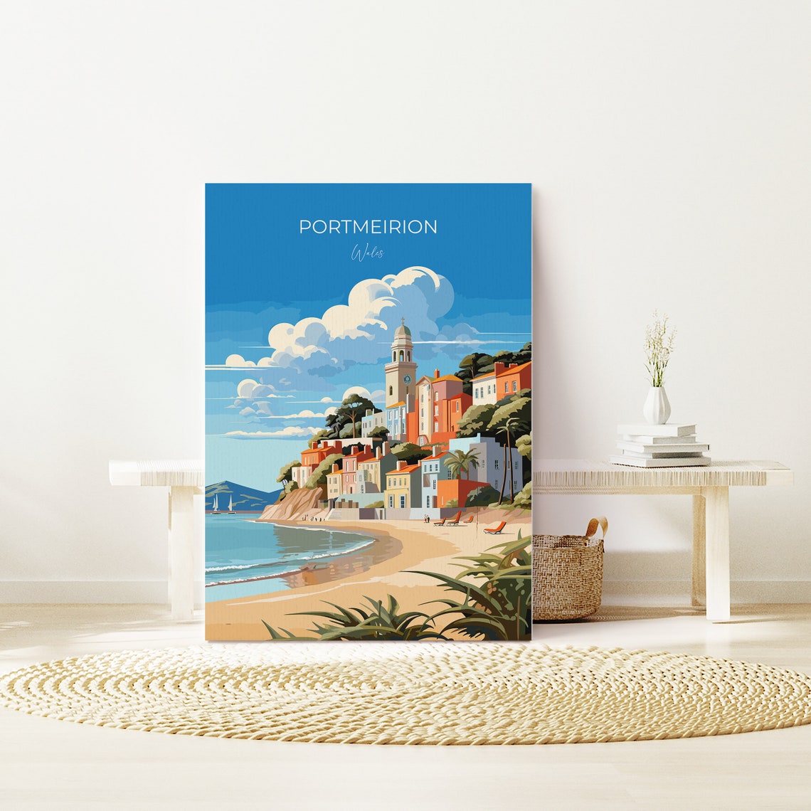 Portmeirion Wales Coastal Village Beach Italianate Travel Poster - Image 3