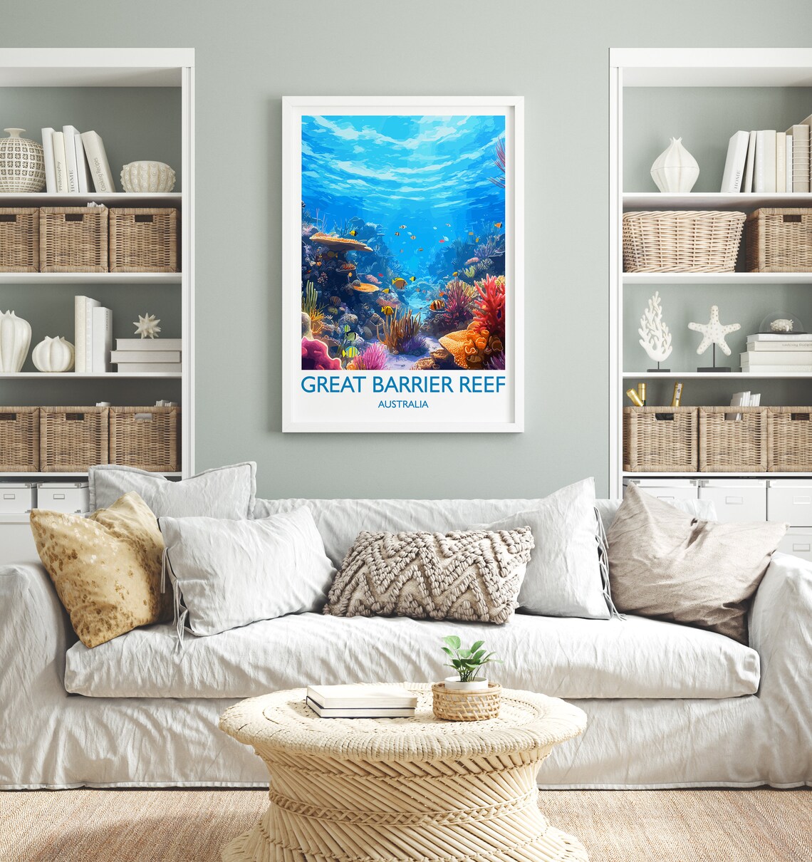 Great Barrier Reef Travel Poster, Queensland Australia - Image 4