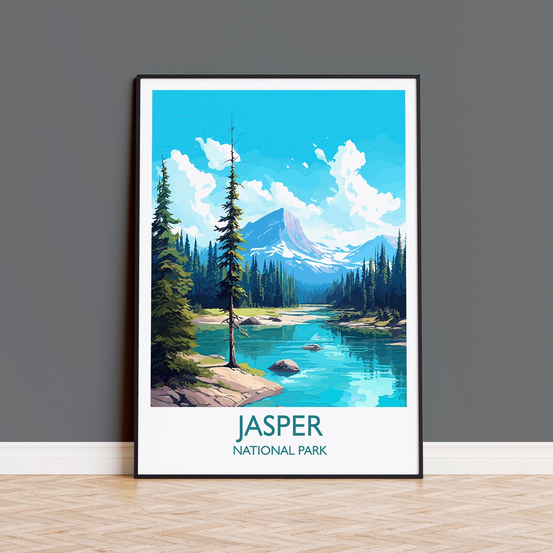 Jasper National Park Travel Poster, Canada Travel