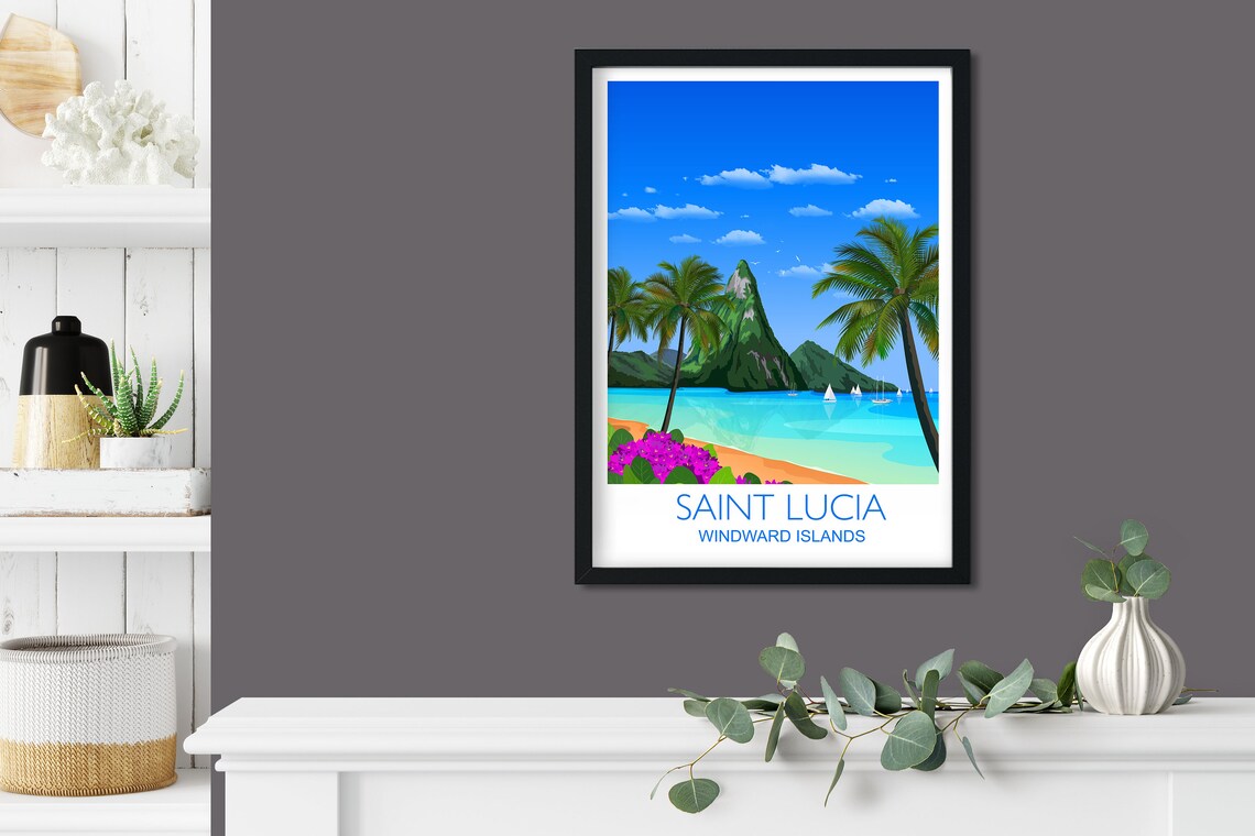 Saint Lucia Windward Islands Travel Poster - Image 3