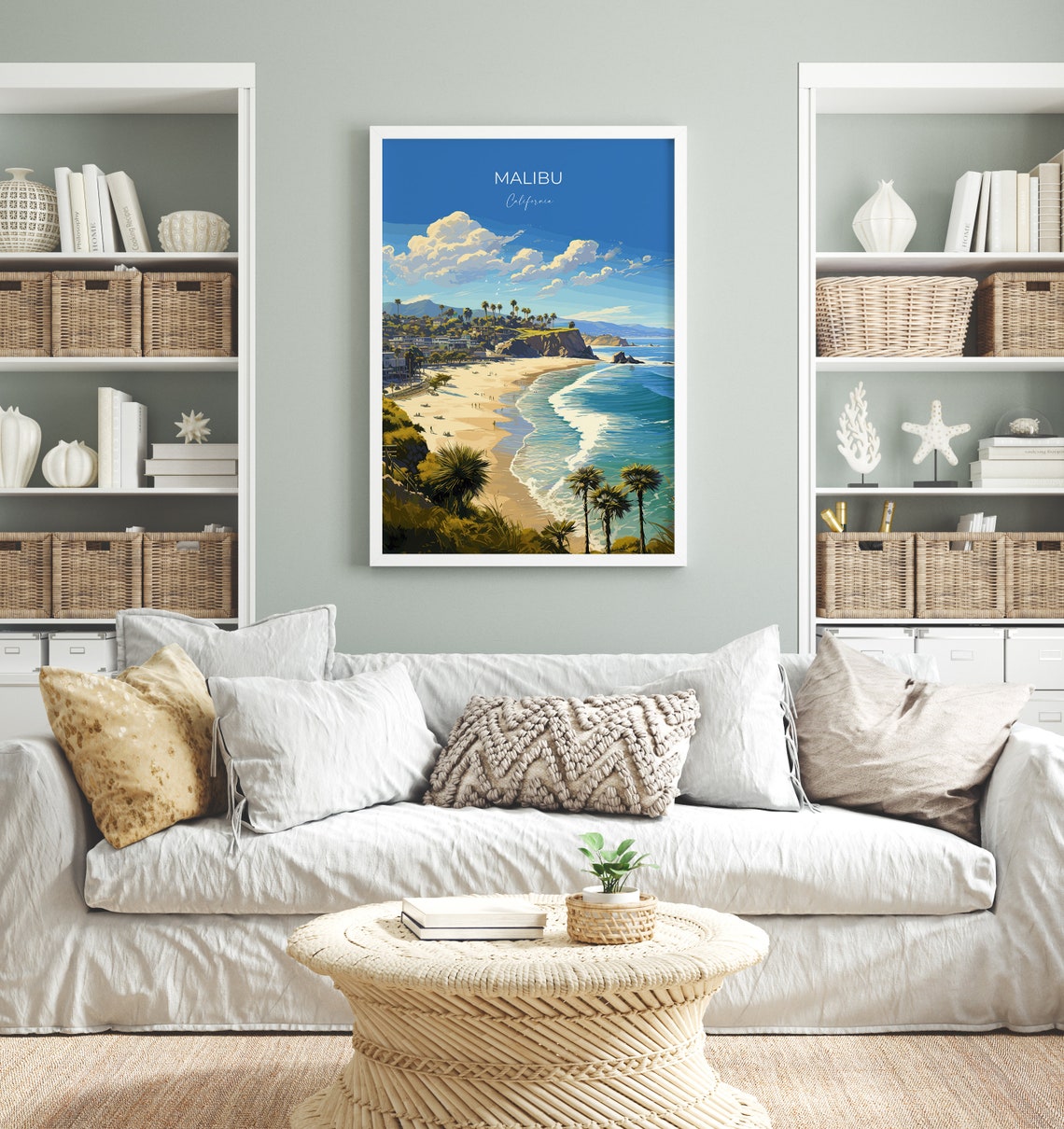 Malibu Travel Print Travel Poster Of Malibu California Malibu Art Lovers Gift Usa Gift Wall Art Print - Image 4