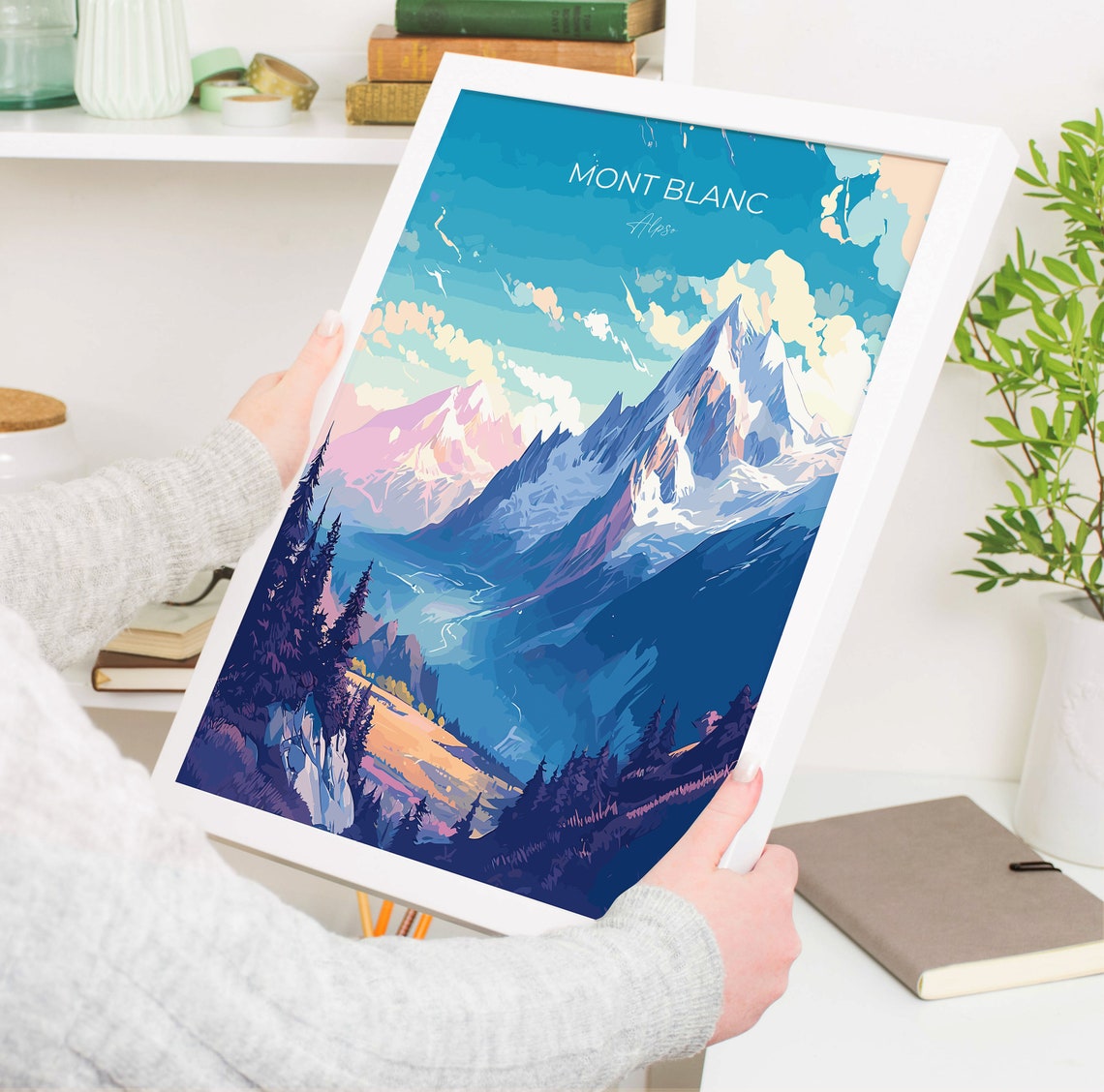 Mont Blanc Alps Snow Capped Peaks Alpine Scene Travel Poster - Image 5