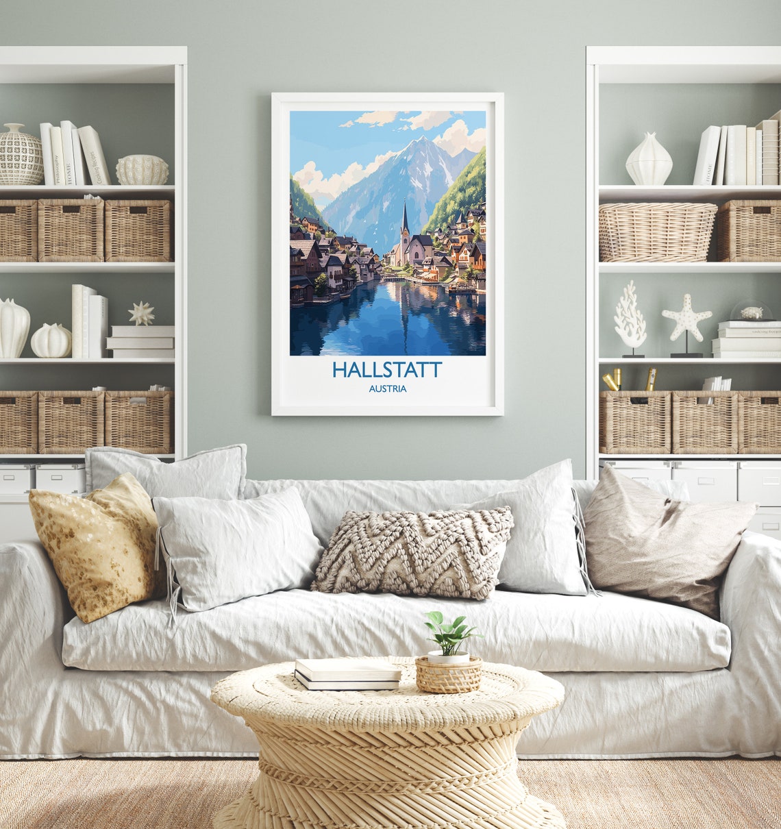 Hallstatt Austria Lakeside Village Church Alpine Peak Travel Poster - Image 4