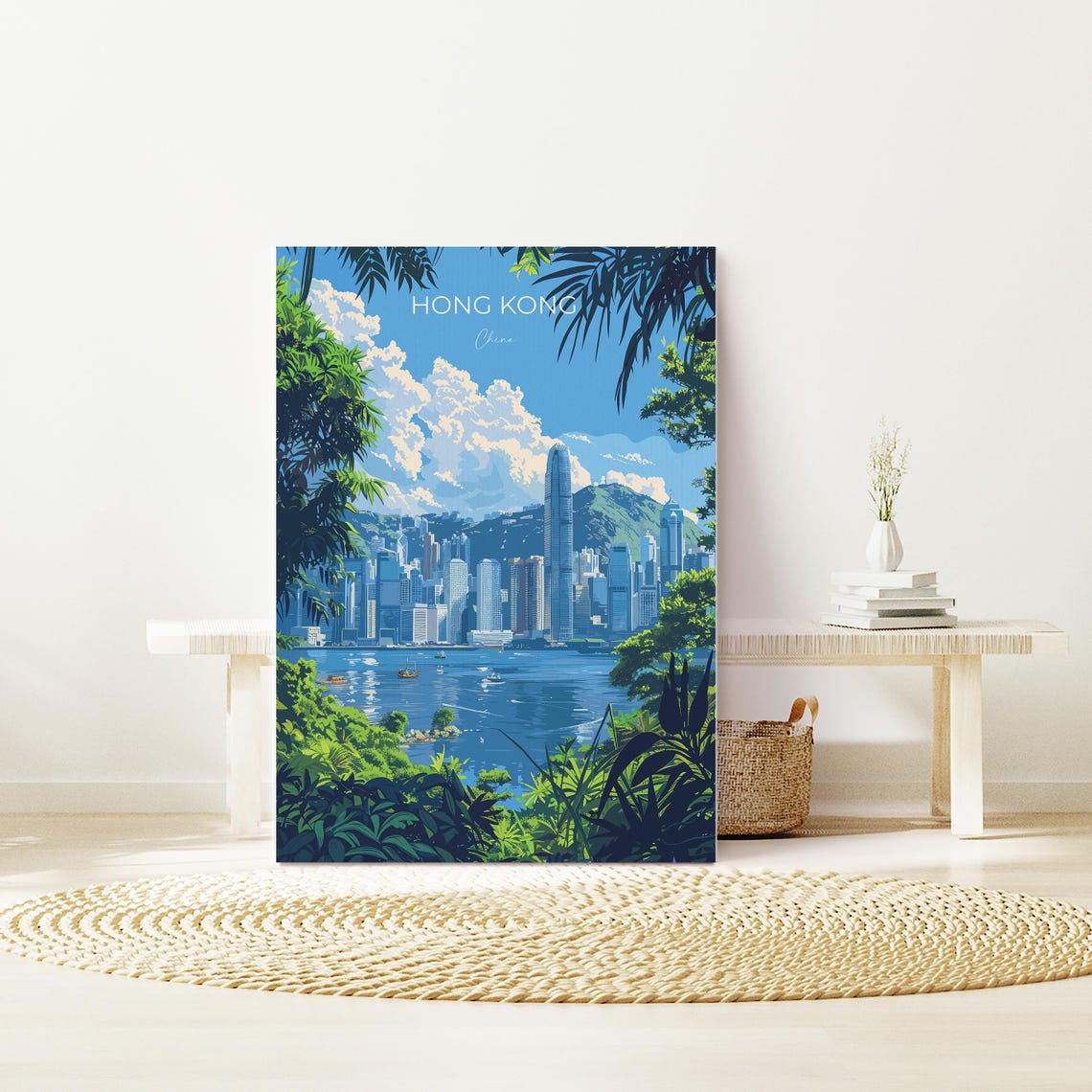 Hong Kong Travel Poster Travel Print Of Hong Kong Hong Kong Art Lovers Gift China Wall Art Gift - Image 2