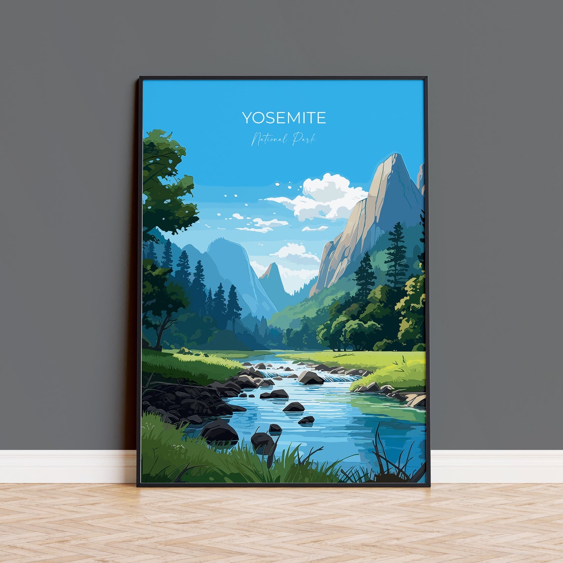 Yosemite Print Travel Poster Of Yosemite National Park Art Yosemite National Park Gift Colorado Usa Travel Gift