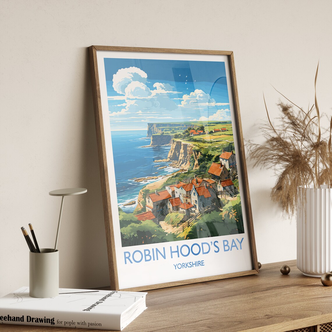 Robin Hoods Bay Travel Poster, Yorkshire Art Print - Image 3
