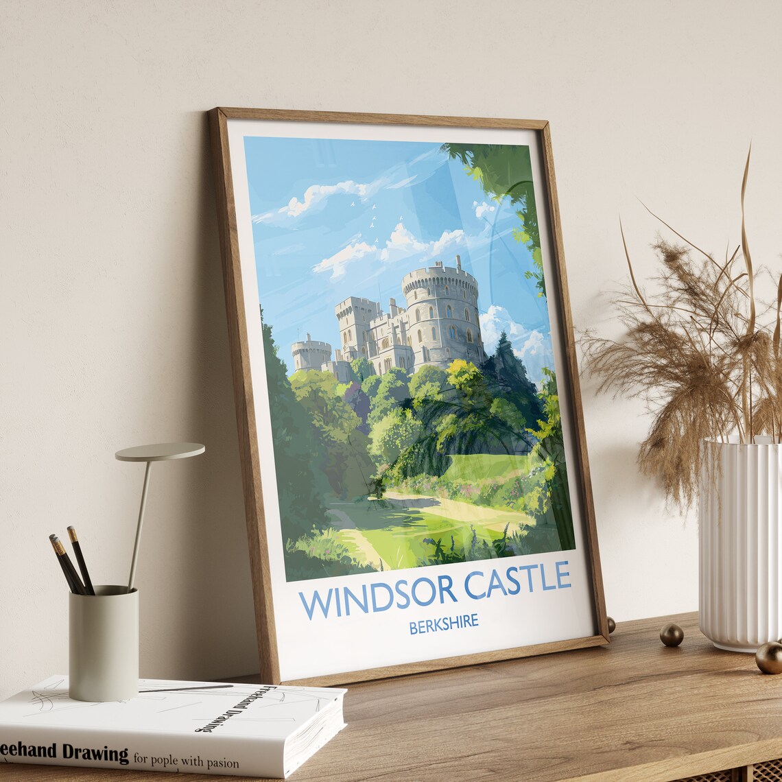 Windsor Castle Berkshire England Royal Fortress Palace Art Poster - Image 3