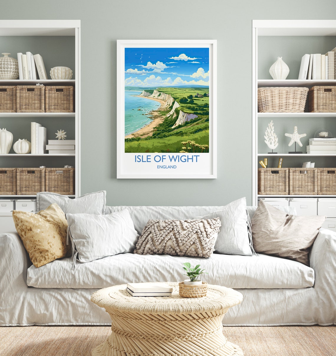 Isle Of Wight Travel Print Travel Poster Of Isle Of Wight England Coast Art Isle Of Wight Gift Wall Art Print - Image 4